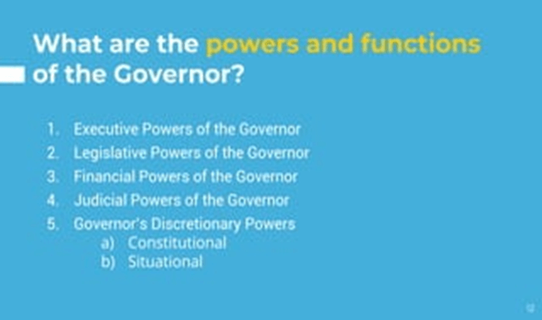 The Role of the Governor in Ensuring Constitutional Governance: Editorial Analysis